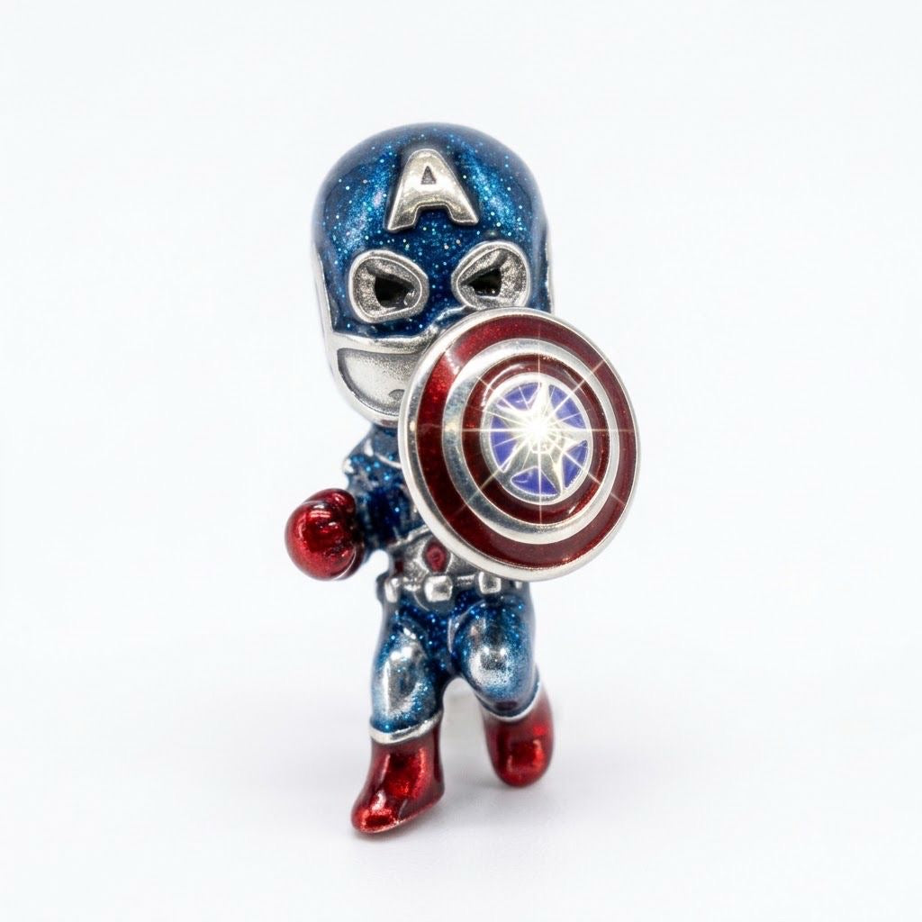 Charm Capitan America (acero inoxidable)