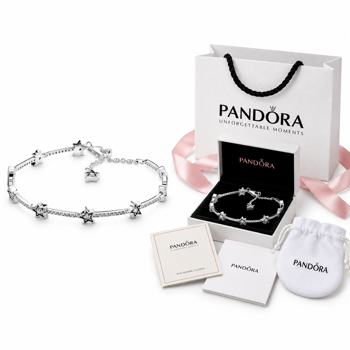 Pandora pulsera estrellas color plata (Fullset)
